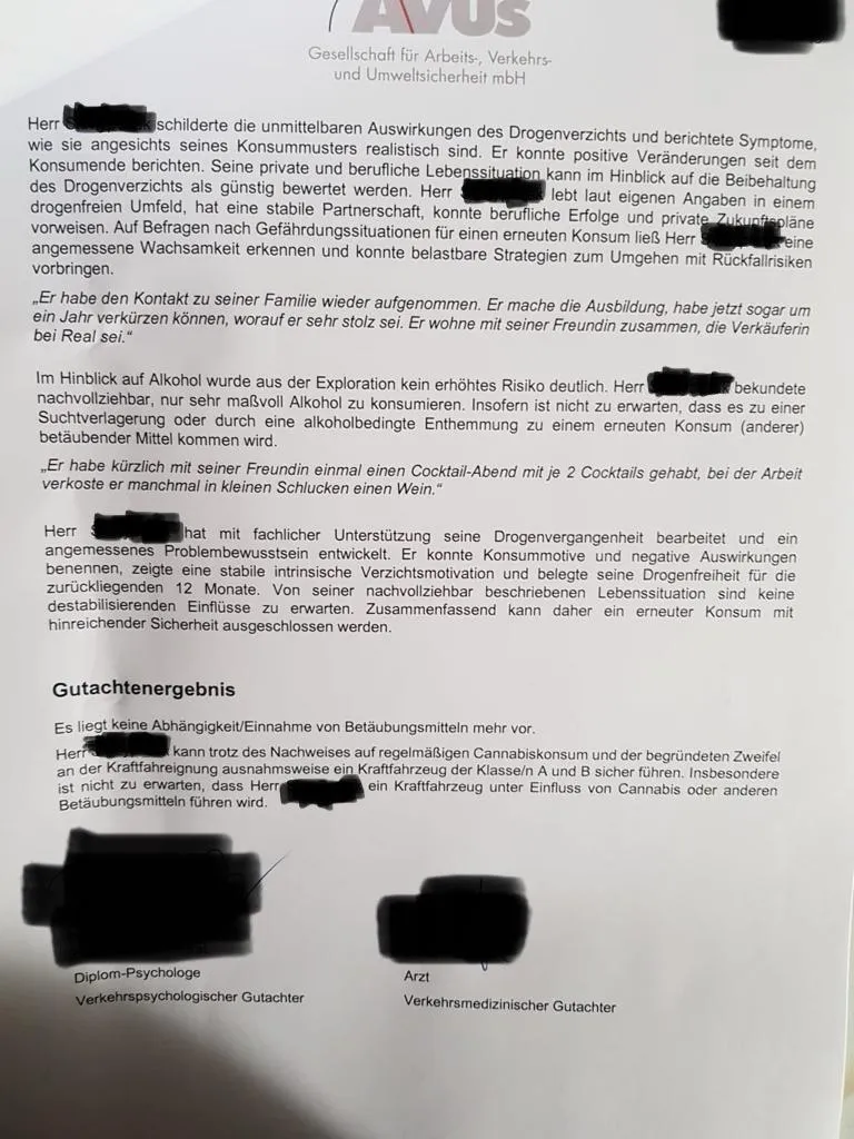 Positives MPU-Gutachten
