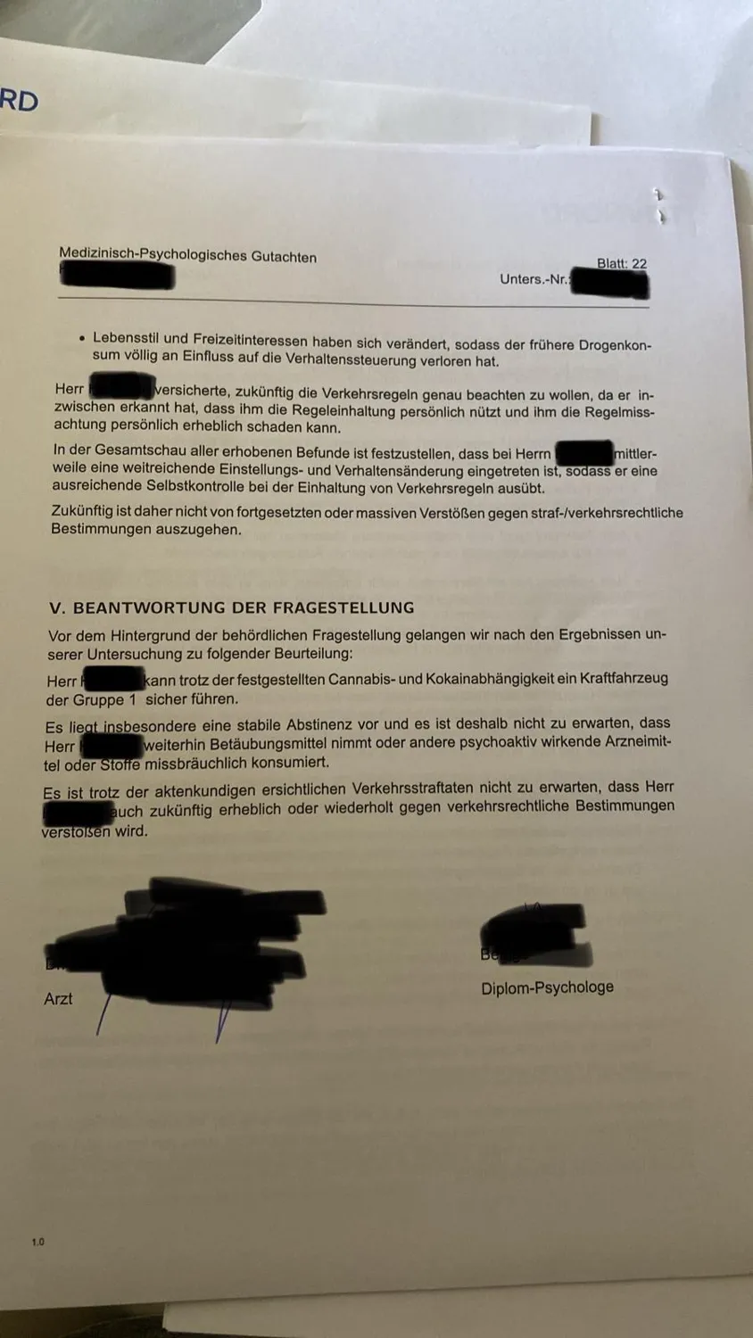 Positives MPU-Gutachten – Cannabis