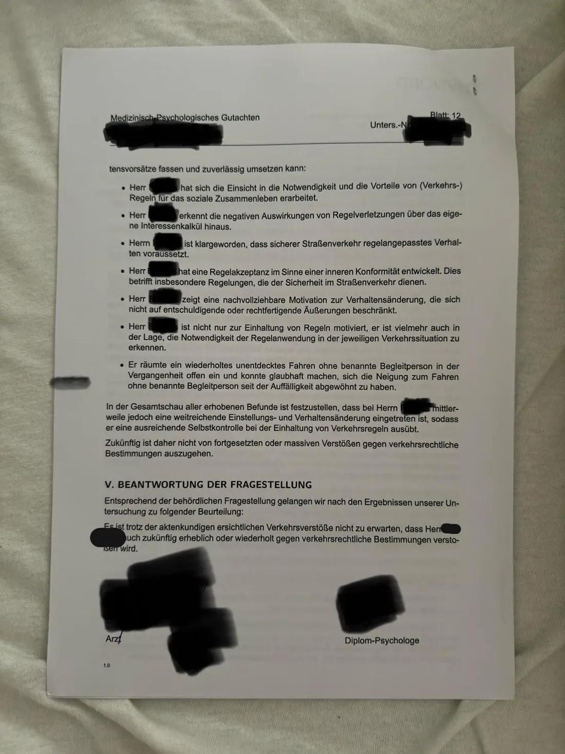 Positives MPU-Gutachten – Punkte