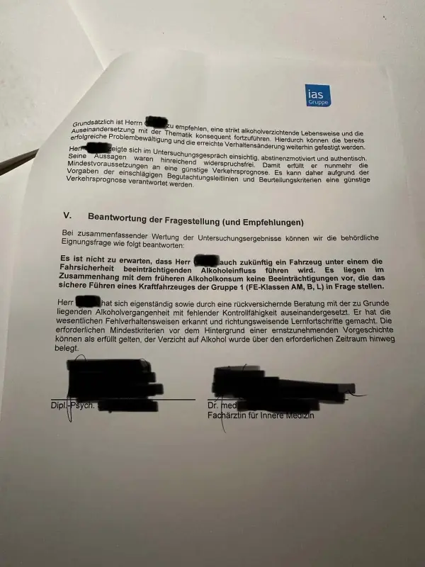 MPU Erfolgsbeleg Sandra M.