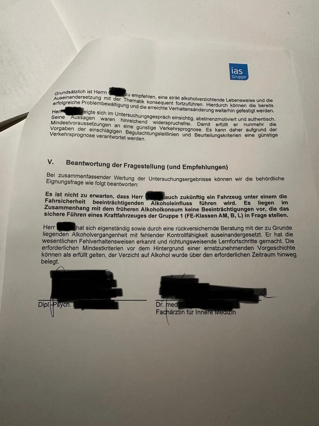 Positives MPU-Gutachten