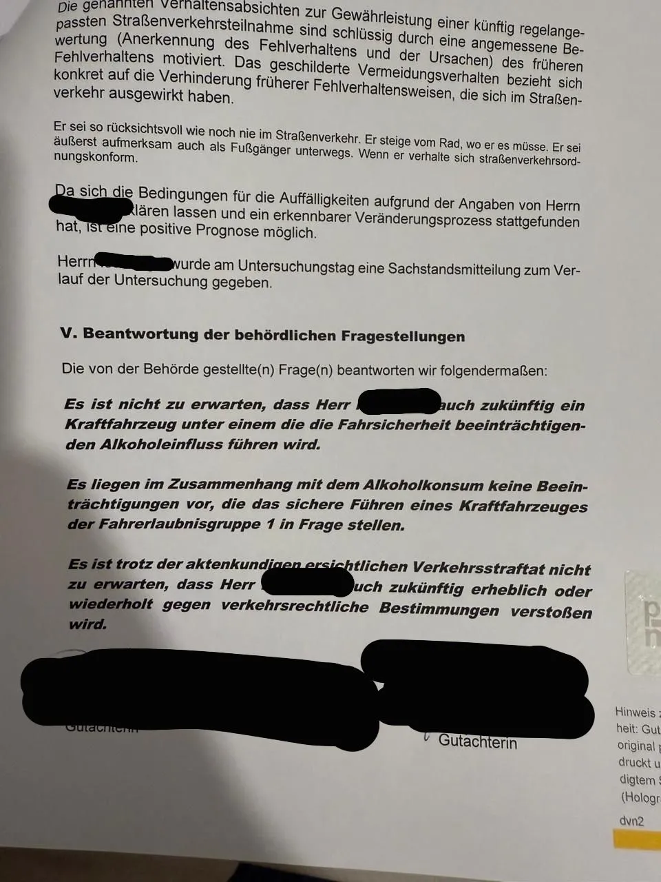 Positives MPU-Gutachten